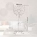 Ventilador de pie Khela con mando Ø43cm 45W Blanco