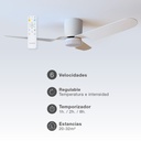 Ventilador techo Solesia con luz CCT regulable y mando Ø132 3 aspas DC Blanco