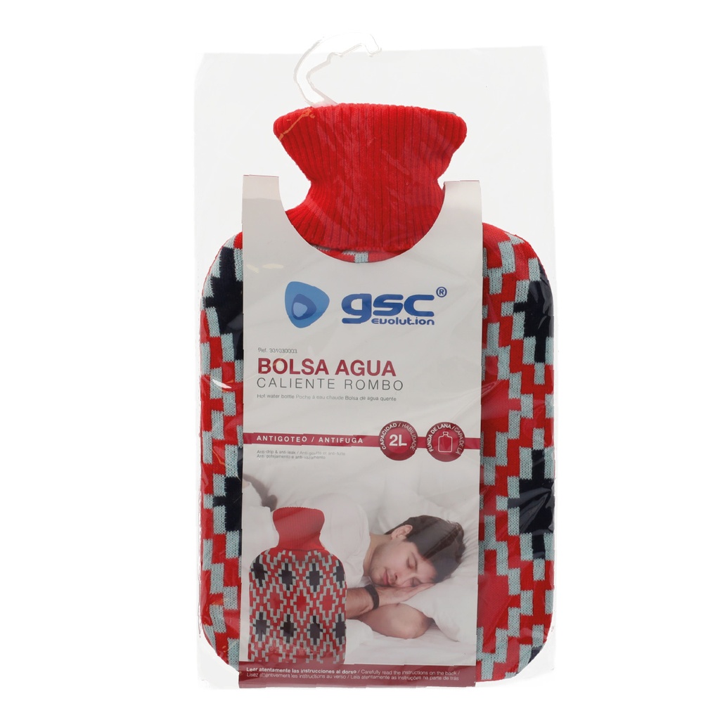 Bolsa de agua caliente 2L Rombo rojo