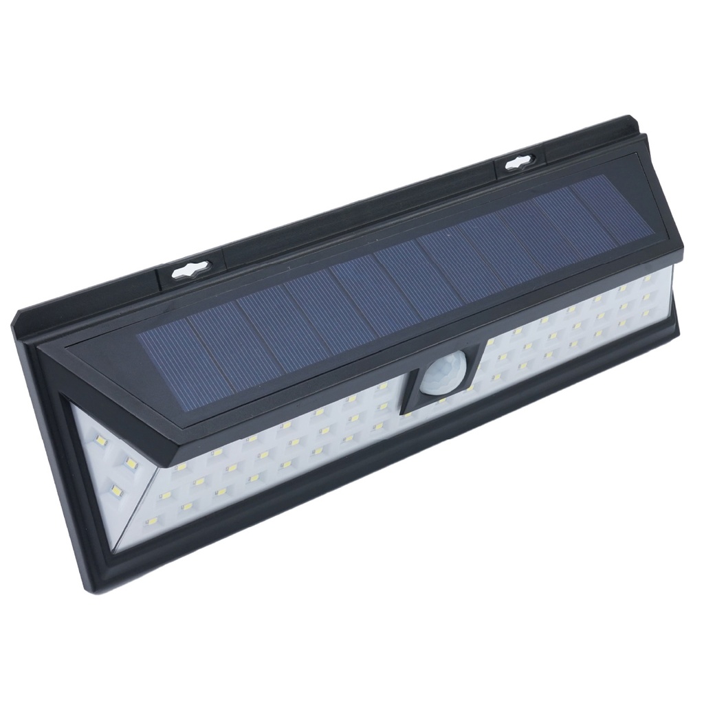 Aplique solar LED con sensor 10W 6500K Negro- 5u caja exp