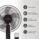 Ventilador de pie Lungra con mando y temporizador Ø43cm 50W Negro