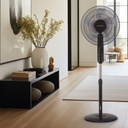 Ventilador de pie Lungra con mando y temporizador Ø43cm 50W Negro