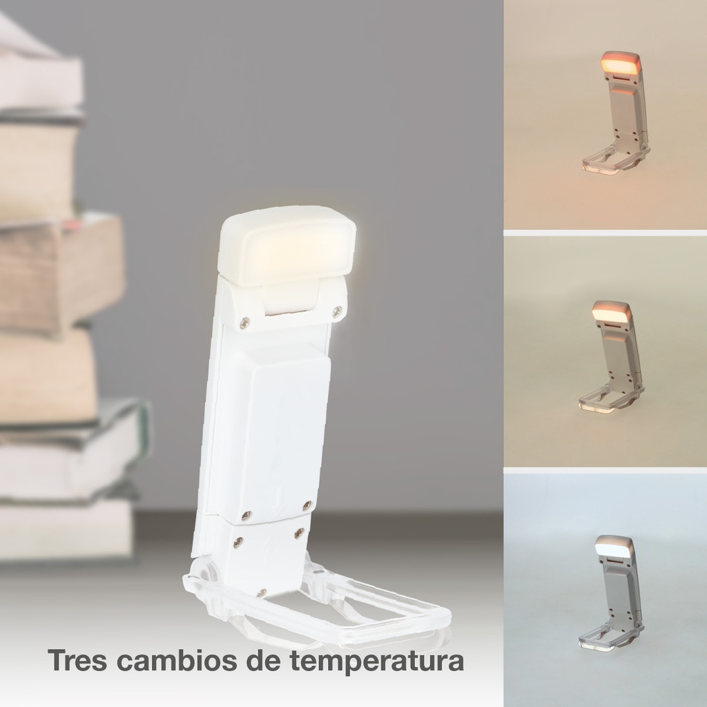 Mini linterna LED lectura ajustable y pinza sujeción