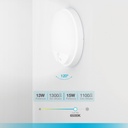 Aplique pared redondo LED Doko con sensor movimiento 15W 6000K Blanco