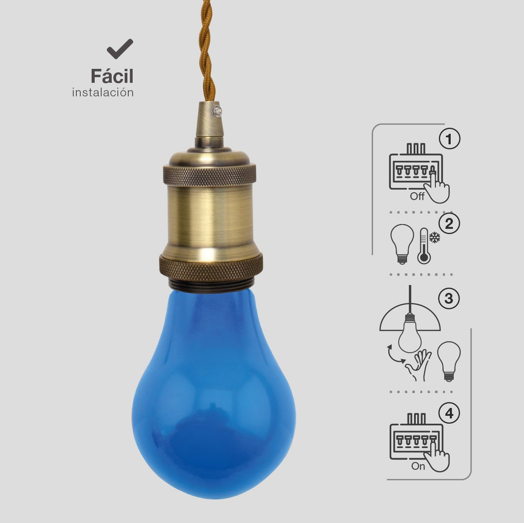 Bombilla LED estándar 1W E27 Azul