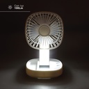 Mini ventilador de mano plegable Coober con luz USB recargable Blanco