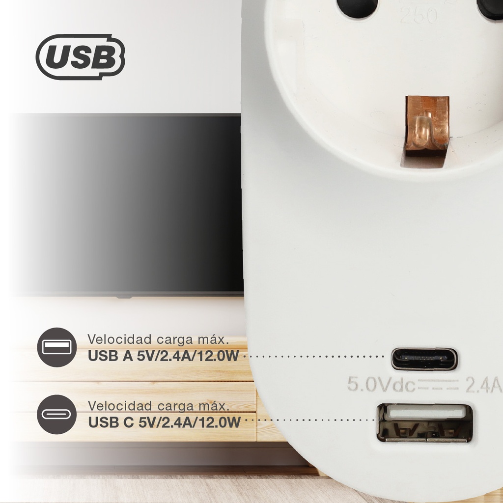 Ladrón base USB C + A