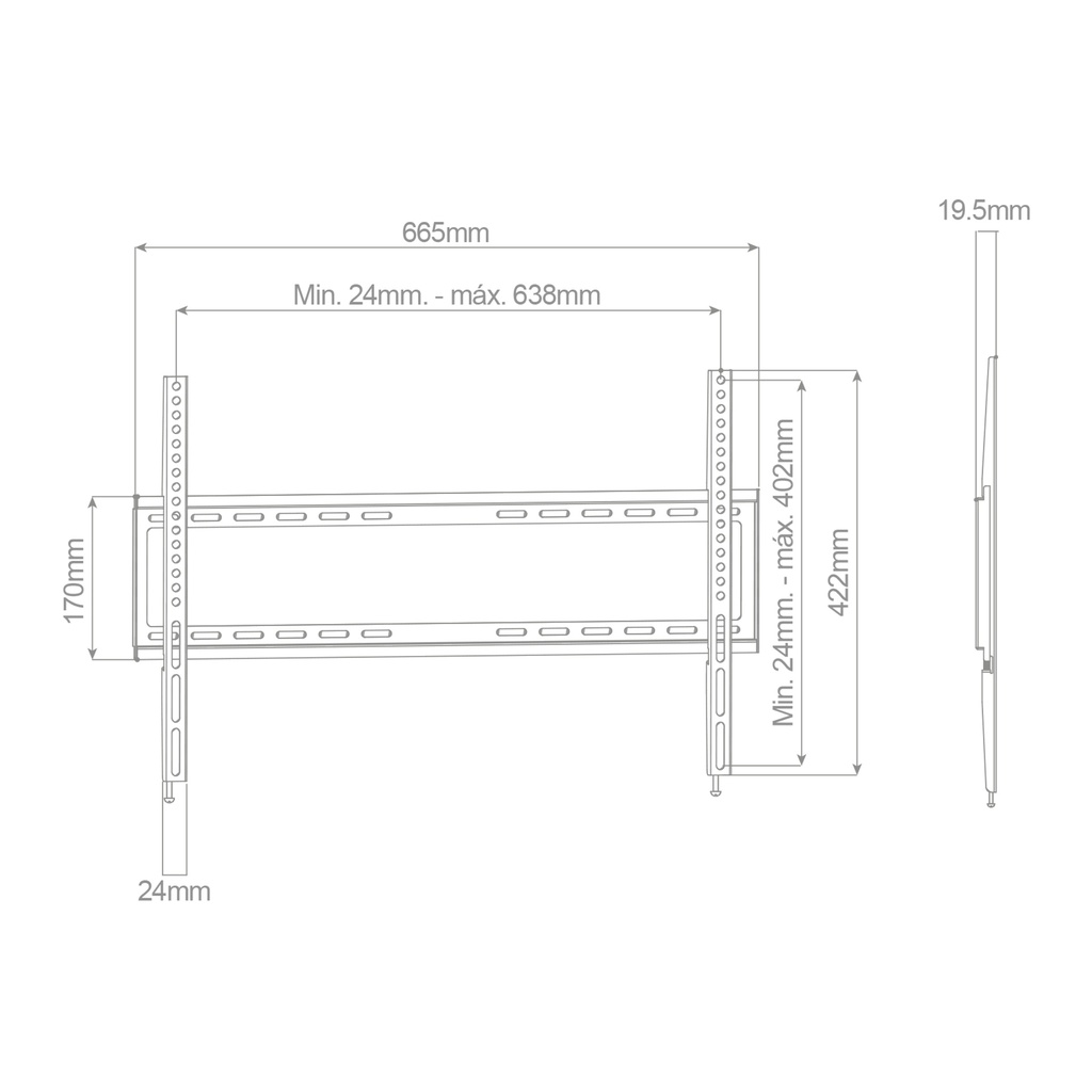 Soporte de TV fijo 37" - 70"