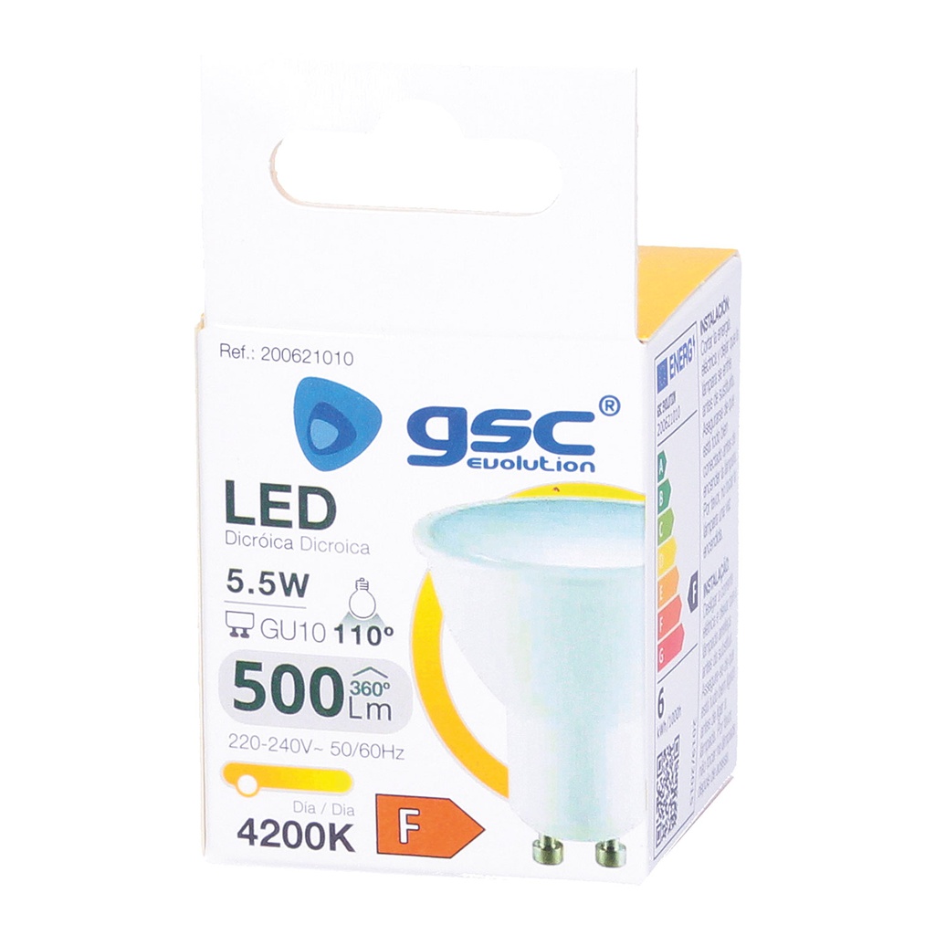 Lámpara LED dicroica 5,5W GU10 4200K