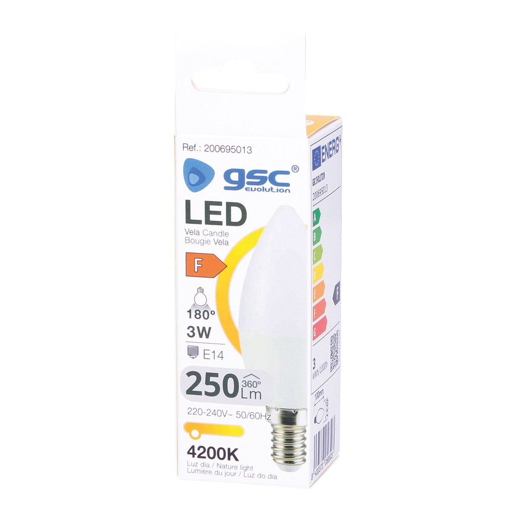 Lámpara LED vela 3W E14 4200K