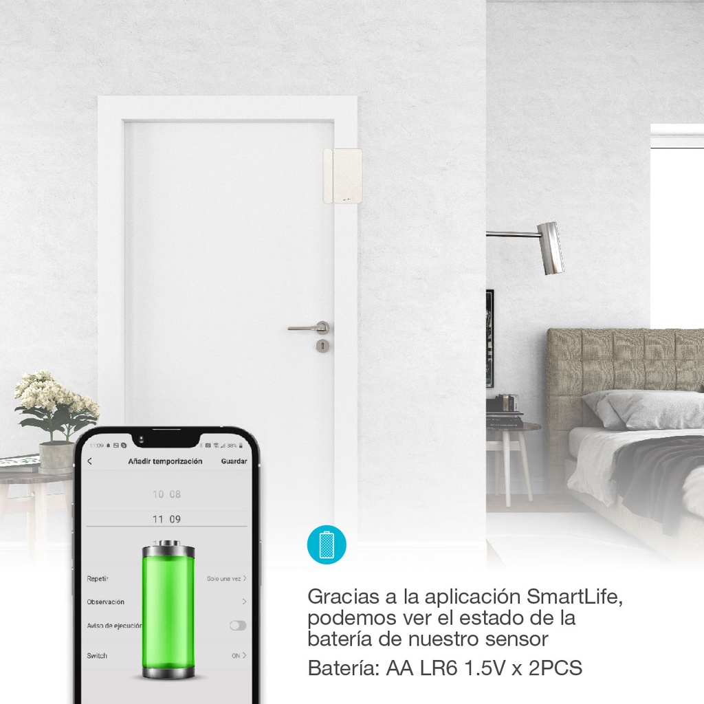 Sensor para puertas y ventanas vía wifi