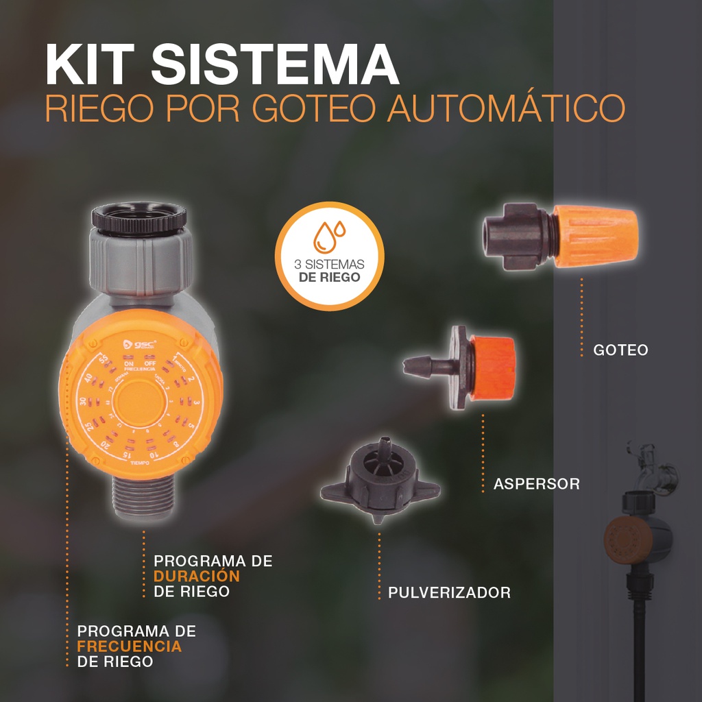 Sistema de riego por goteo automático