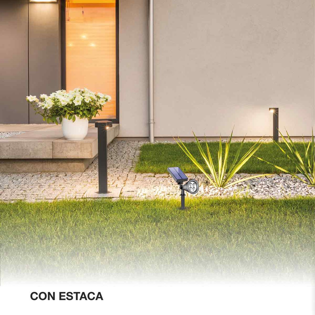 Estaca jardín solar LED Alezu 3300K IP67 regulable