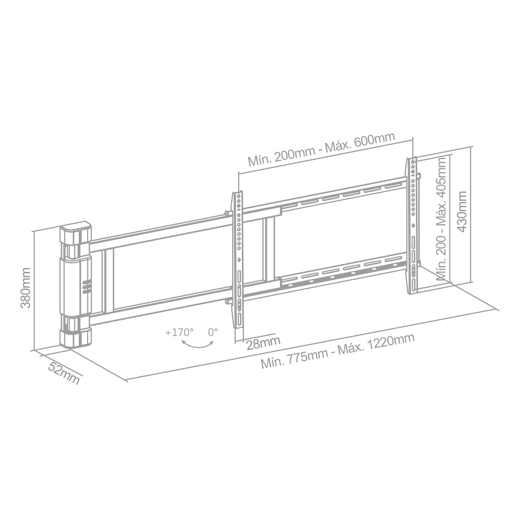 Soporte de TV motorizado abatible a ambos lados 32" - 75"