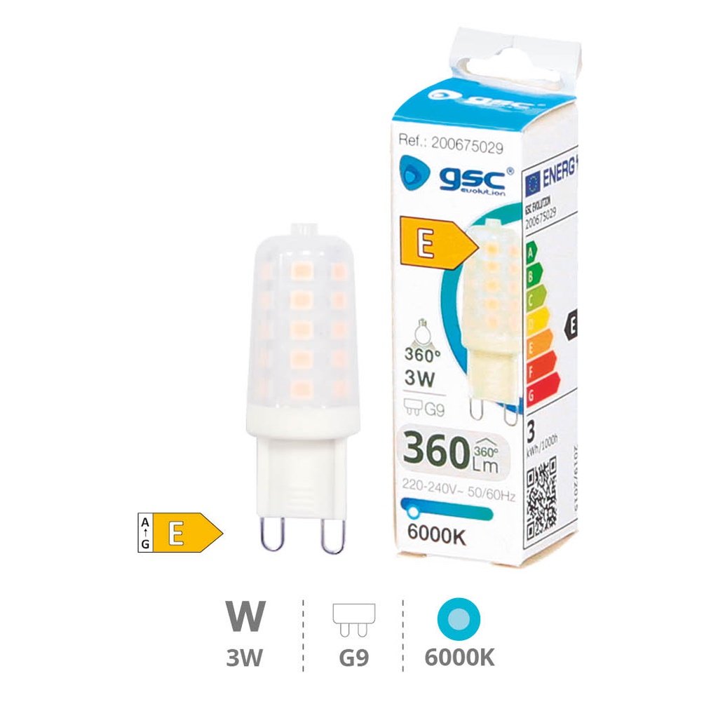 Lámpara LED SMD 3W G9 6000K