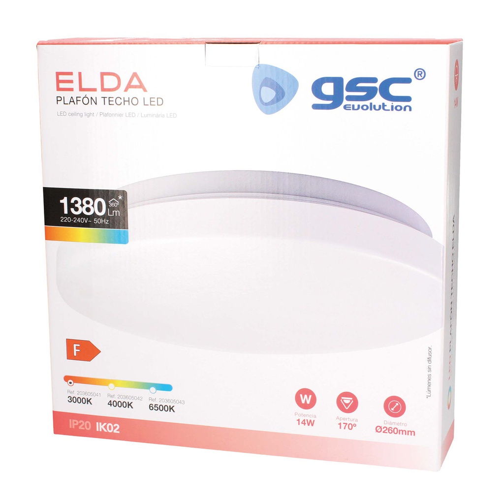 Plafón techo LED Elda 14W 3000K