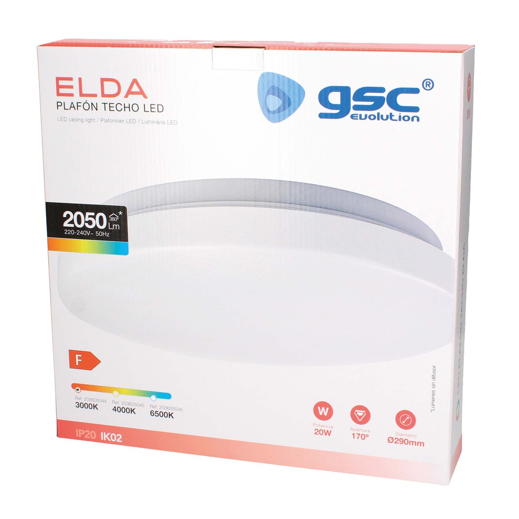 Plafón techo LED Elda 20W 3000K