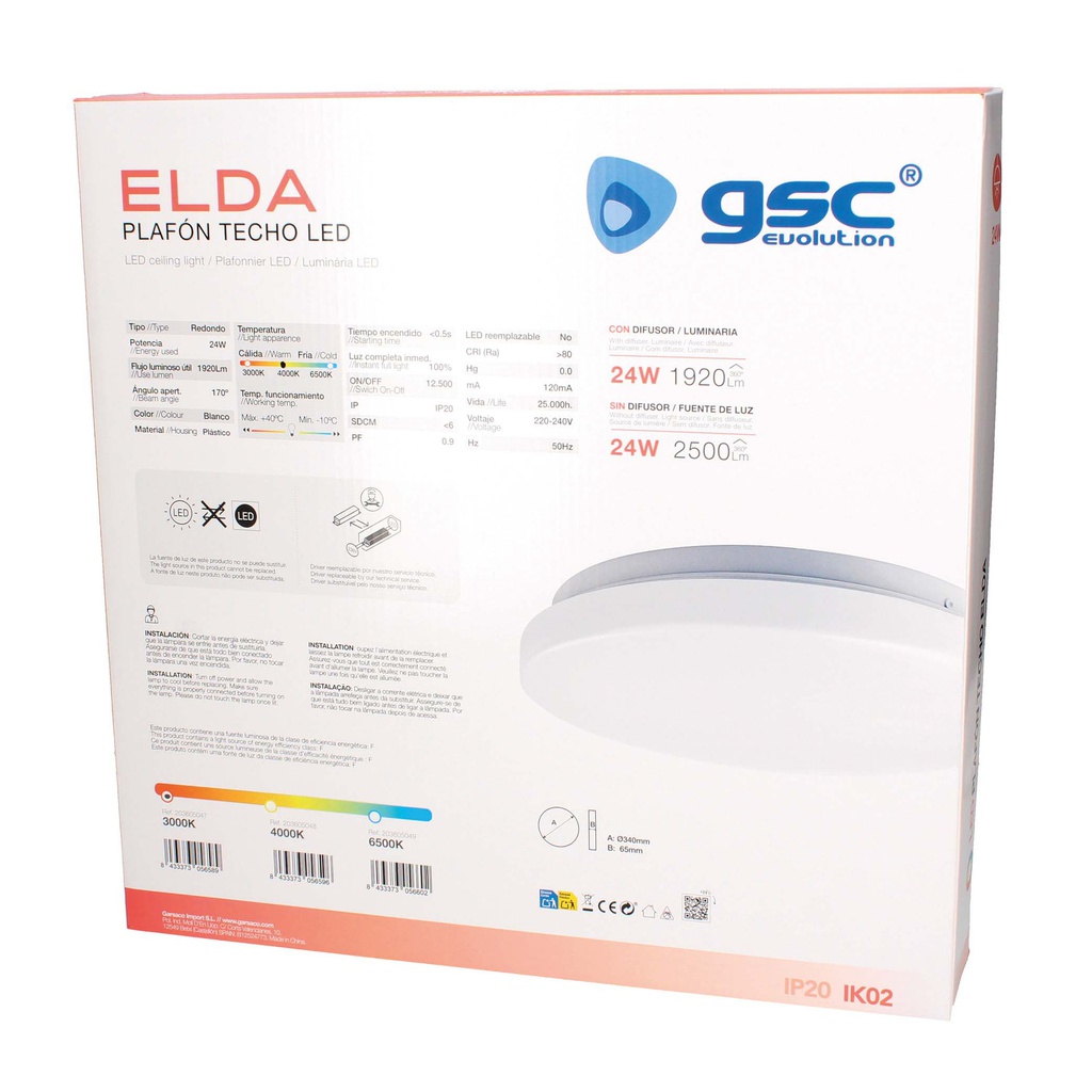 Plafón techo LED Elda 24W 3000K