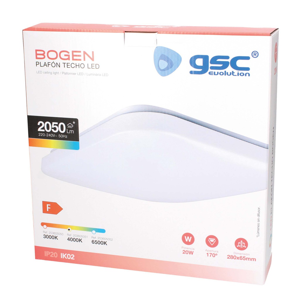 Plafón techo LED Bogen 20W 4000K