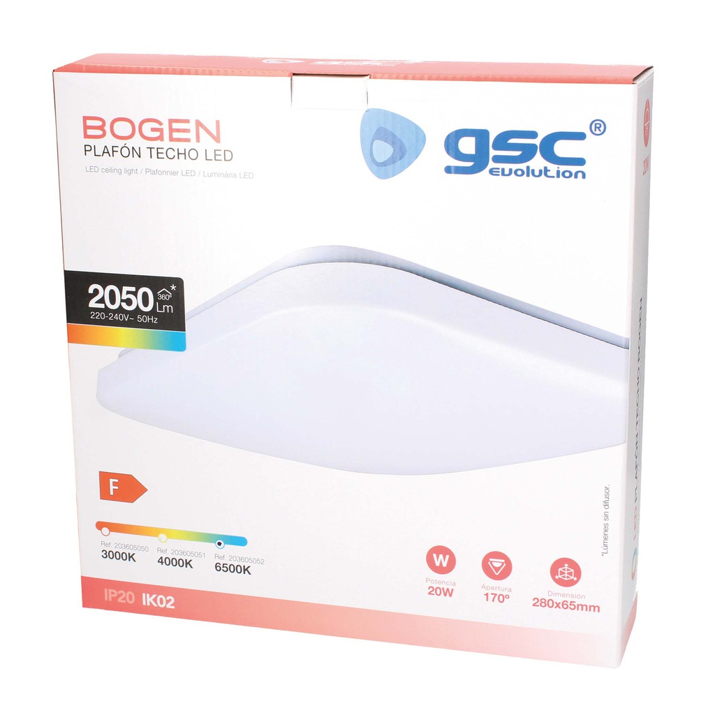 Plafón techo LED Bogen 20W 6500K