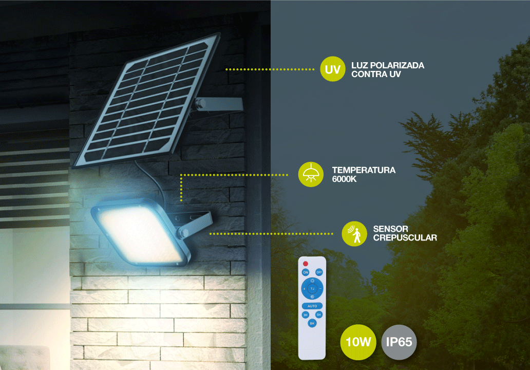 Proyector solar LED 30W 6500K IP65