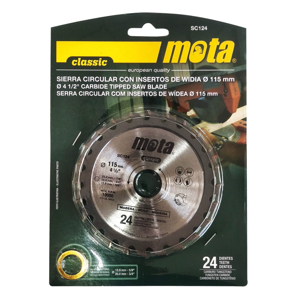 Sierra circular widia 115mm 24 dientes