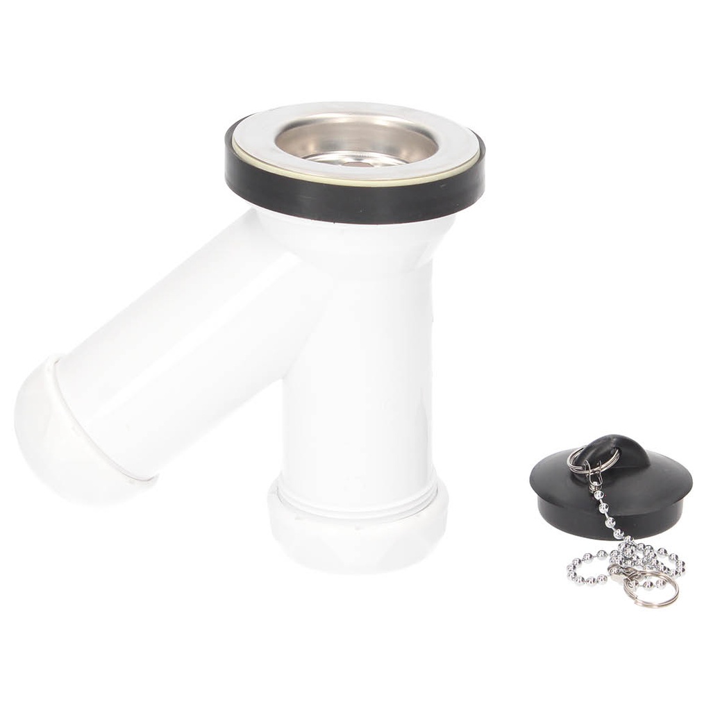 Y compacto válvula lavabo - bidet salida Ø40mm y junta cónica reductora Ø32mm