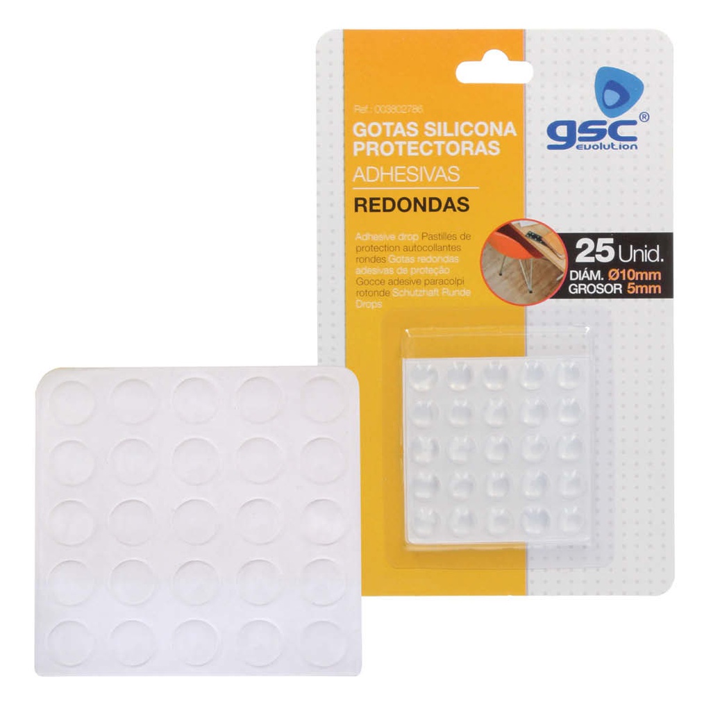 Pack 25 gotas protectoras adhesivas 5mm Ø10mm