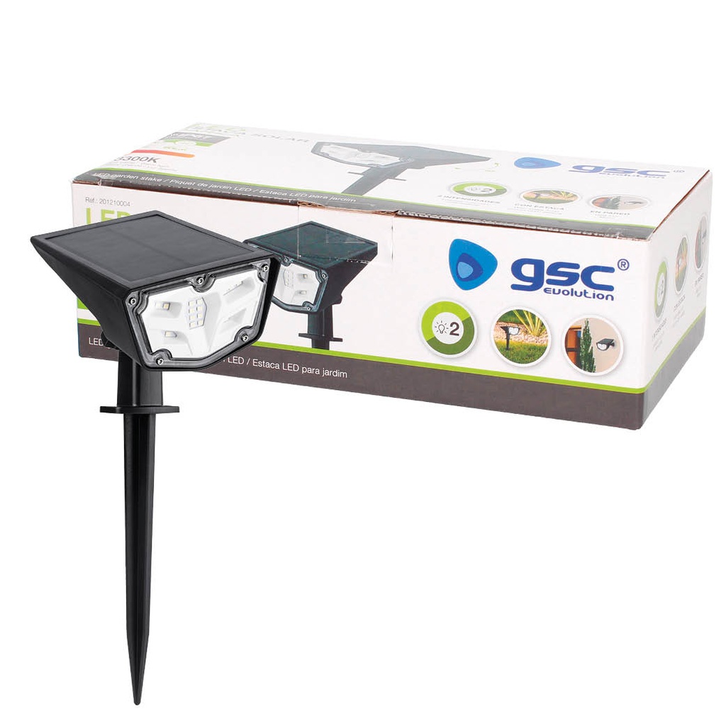 Estaca jardín solar LED Darka 3300K IP67 regulable