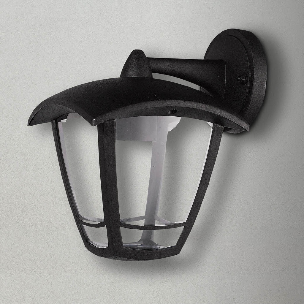 Farol de jardín brazo arriba Serie Barli E27 Negro