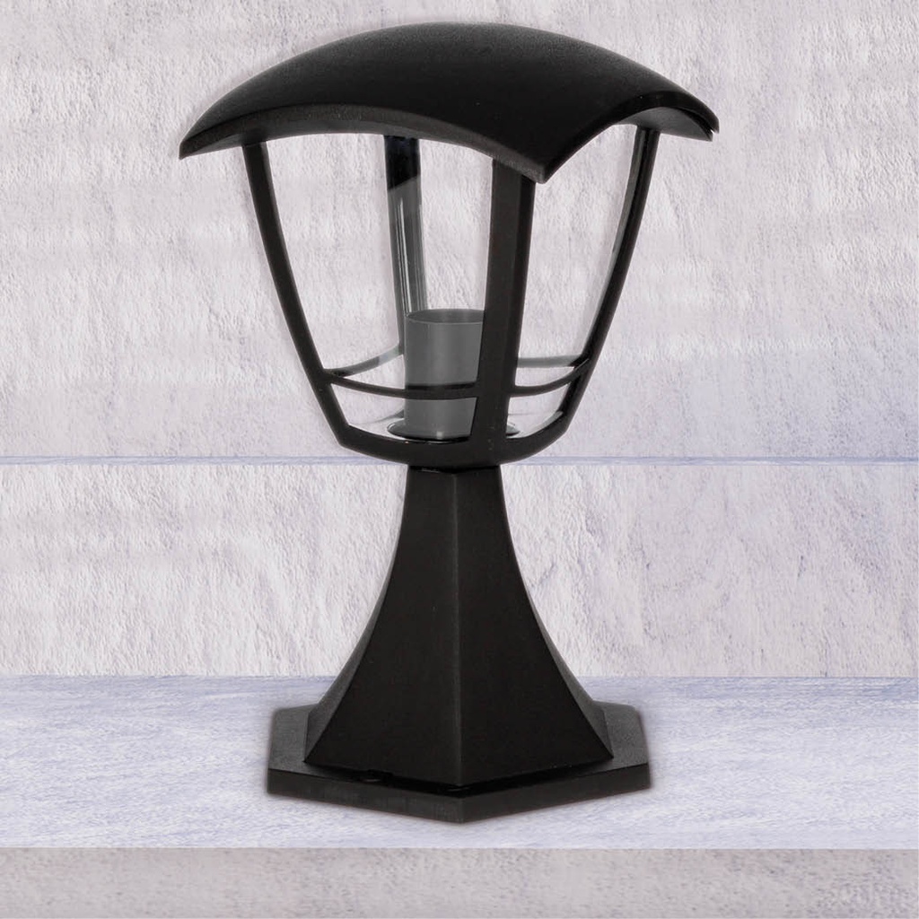 Farol de jardín sobremuro Serie Barli E27 Negro