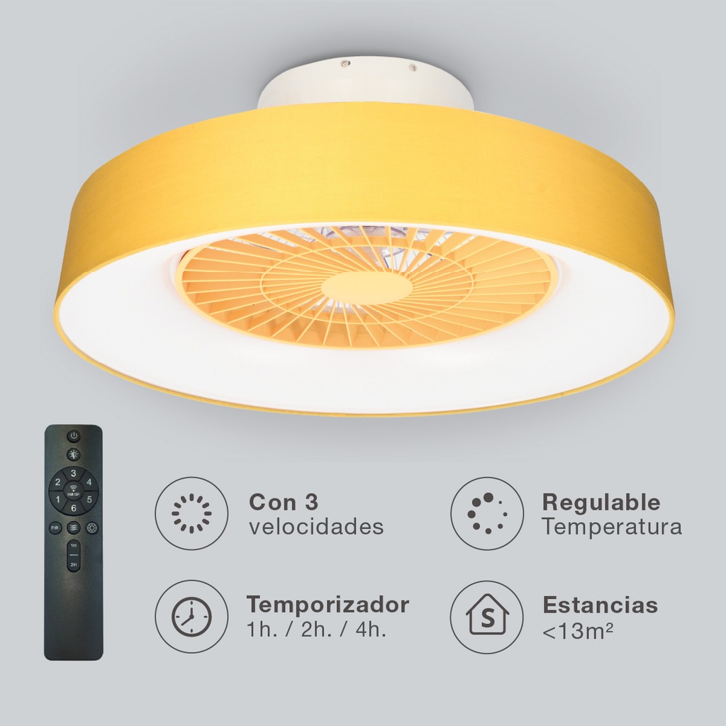 Ventilador de techo Box Fan con mando 22' CCT regulable Beige