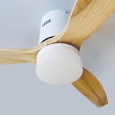 Ventilador de techo con mando 52' motor DC CCT regulable 3 aspas Madera y blanco