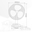 Ventilador sobremesa 23cm 30W Blanco