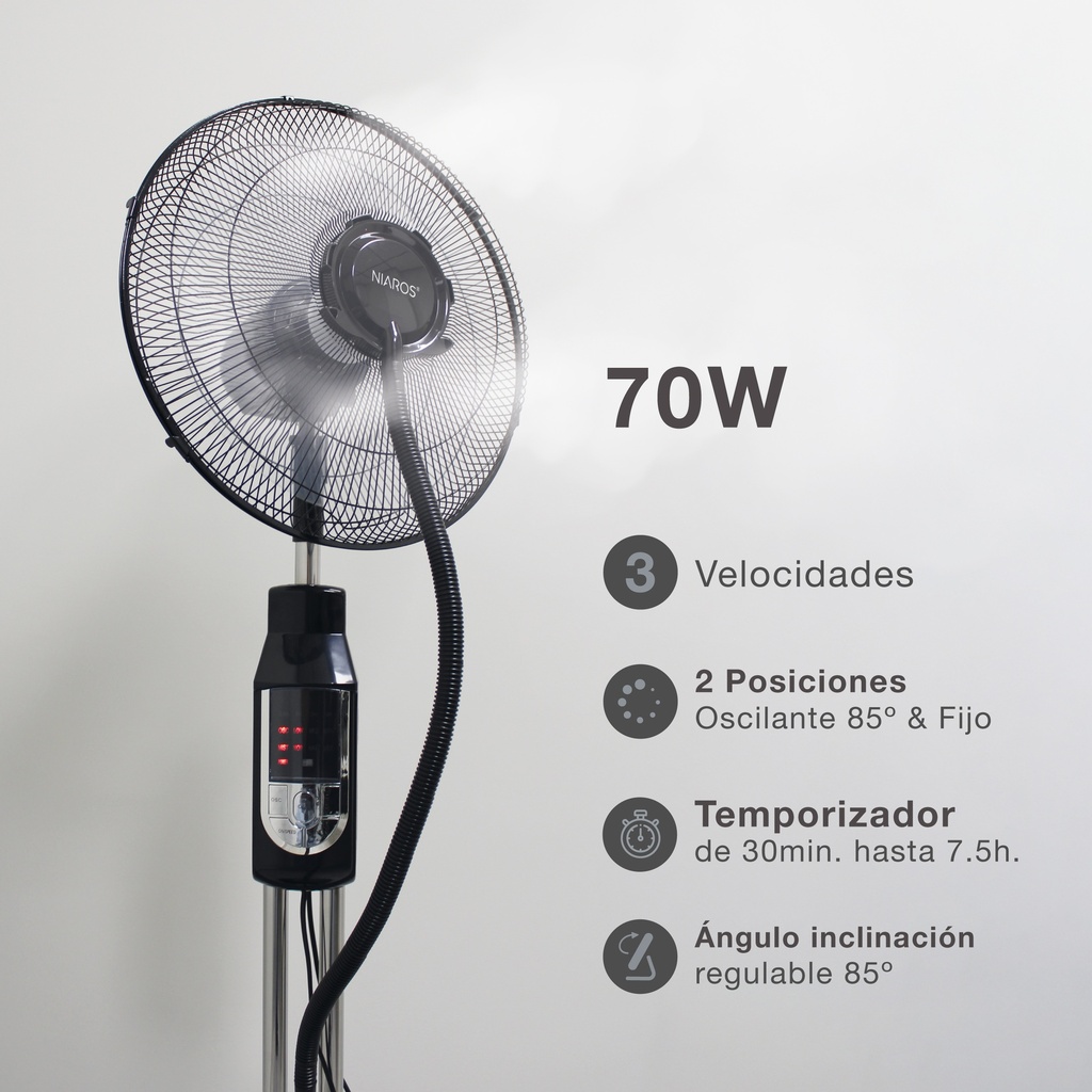 Ventilador vaporizador de pie 43cm 70W