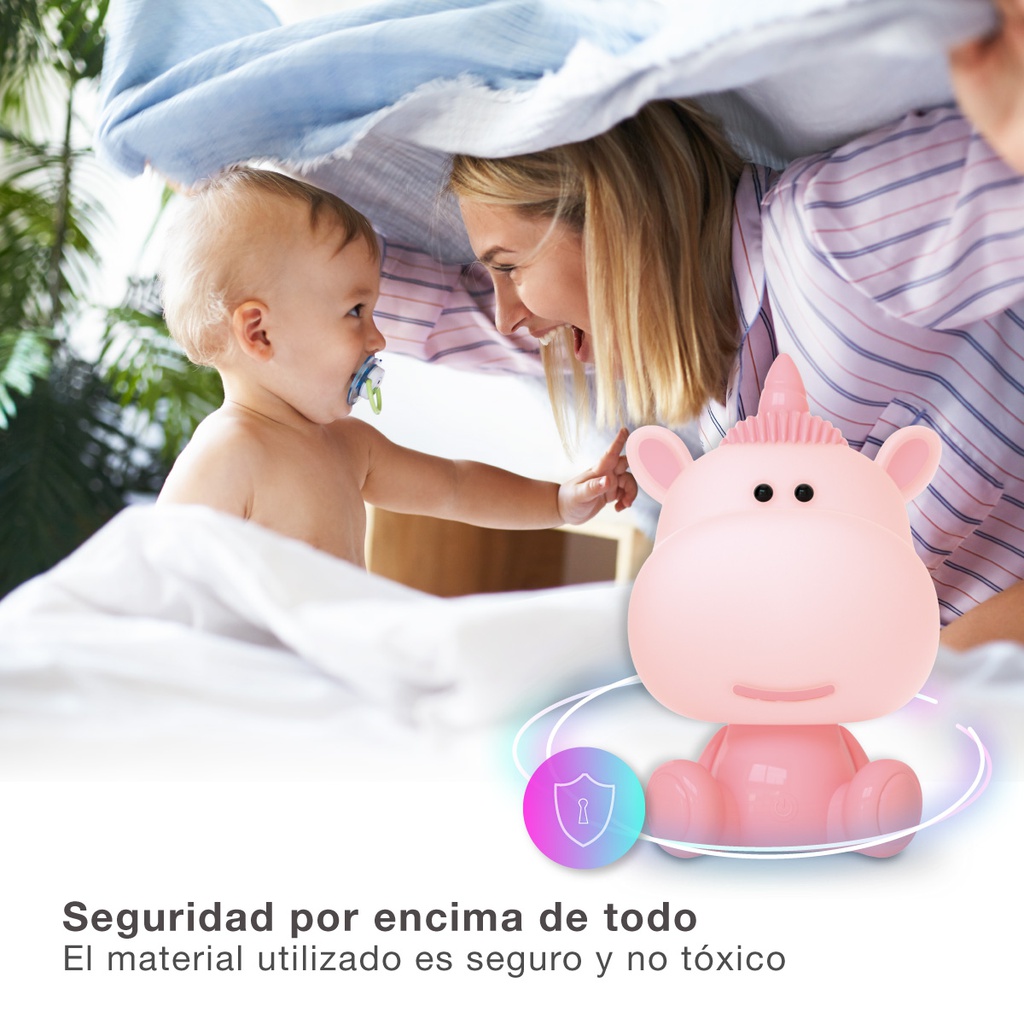 Luz de noche infantil LED Unicornio 2,5W Rosa