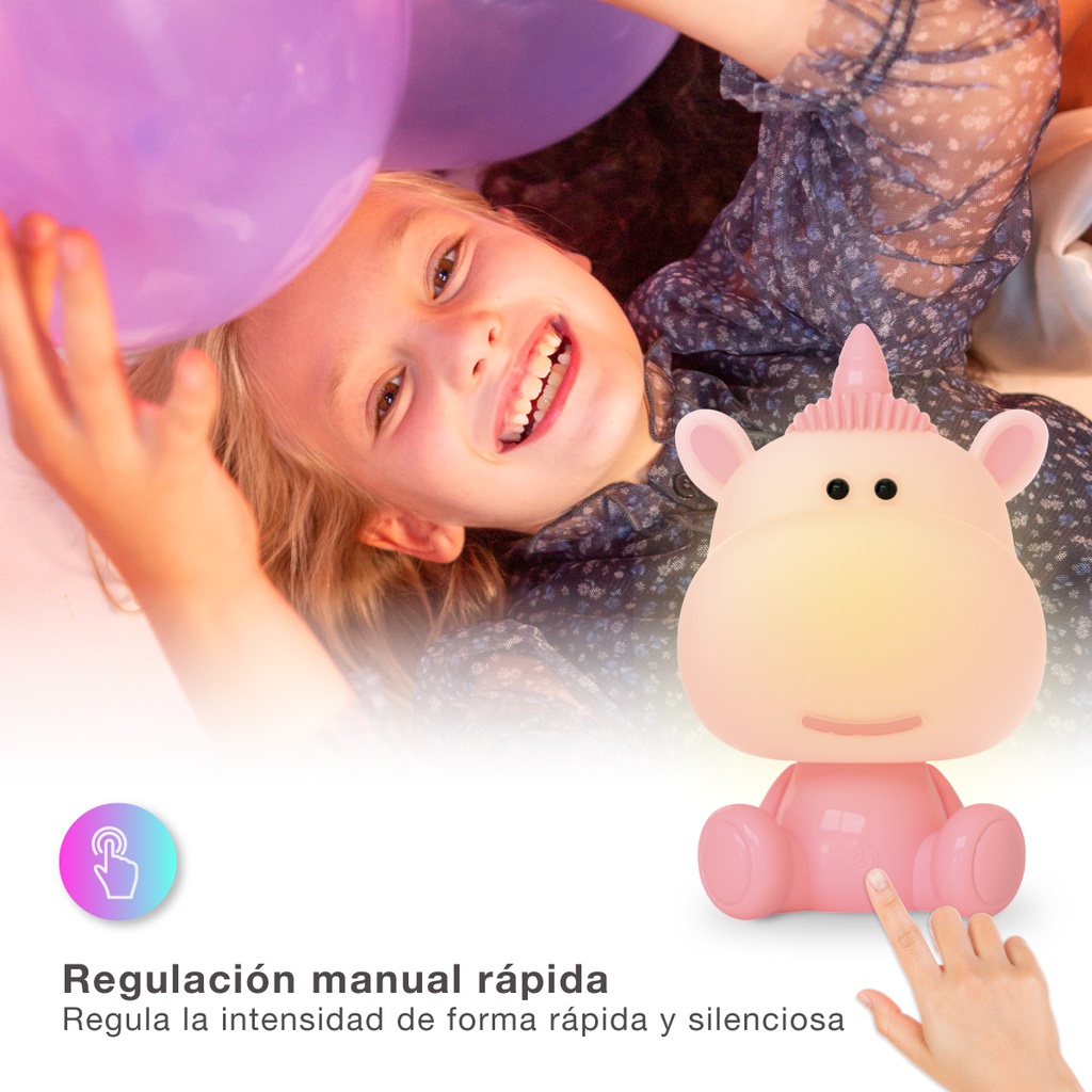 Luz de noche infantil LED Unicornio 2,5W Rosa