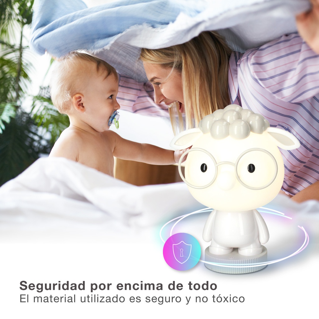 Luz de noche infantil LED Ovejita 2,5W RGB  luz día batería recargable Blanco