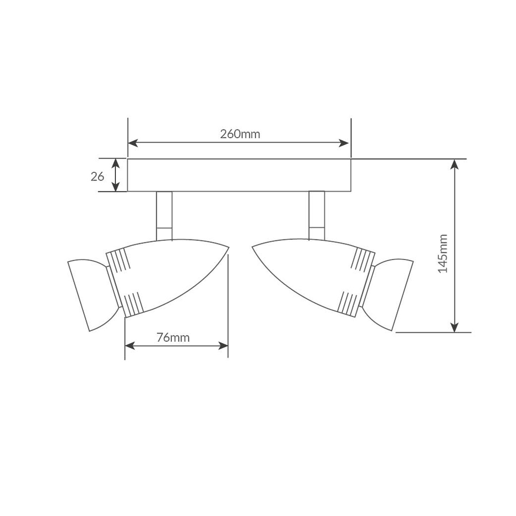 Foco de techo doble lineal Serie Kegla GU10 Níquel