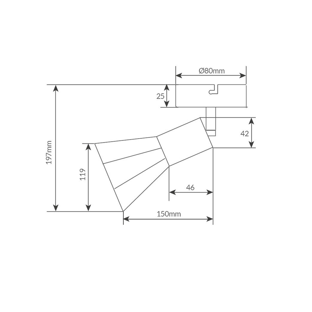 Foco de techo simple Serie Bhani E27 Negro