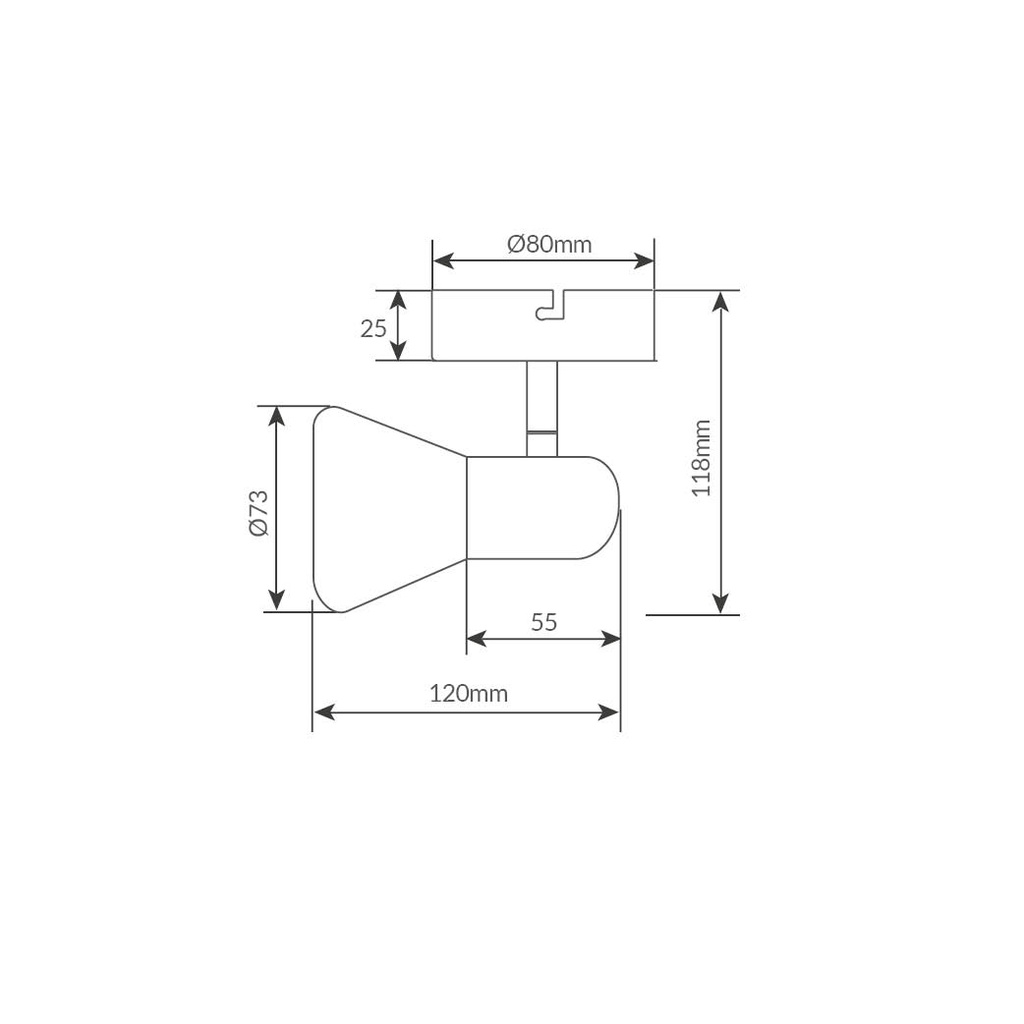 Foco de techo simple Serie Guimara E14 Níquel