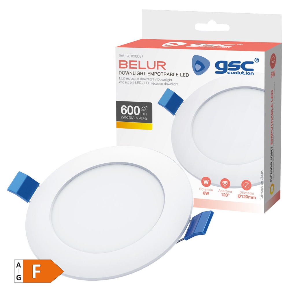 Downlight empotrable LED redondo Belur 6W 4000K Blanco