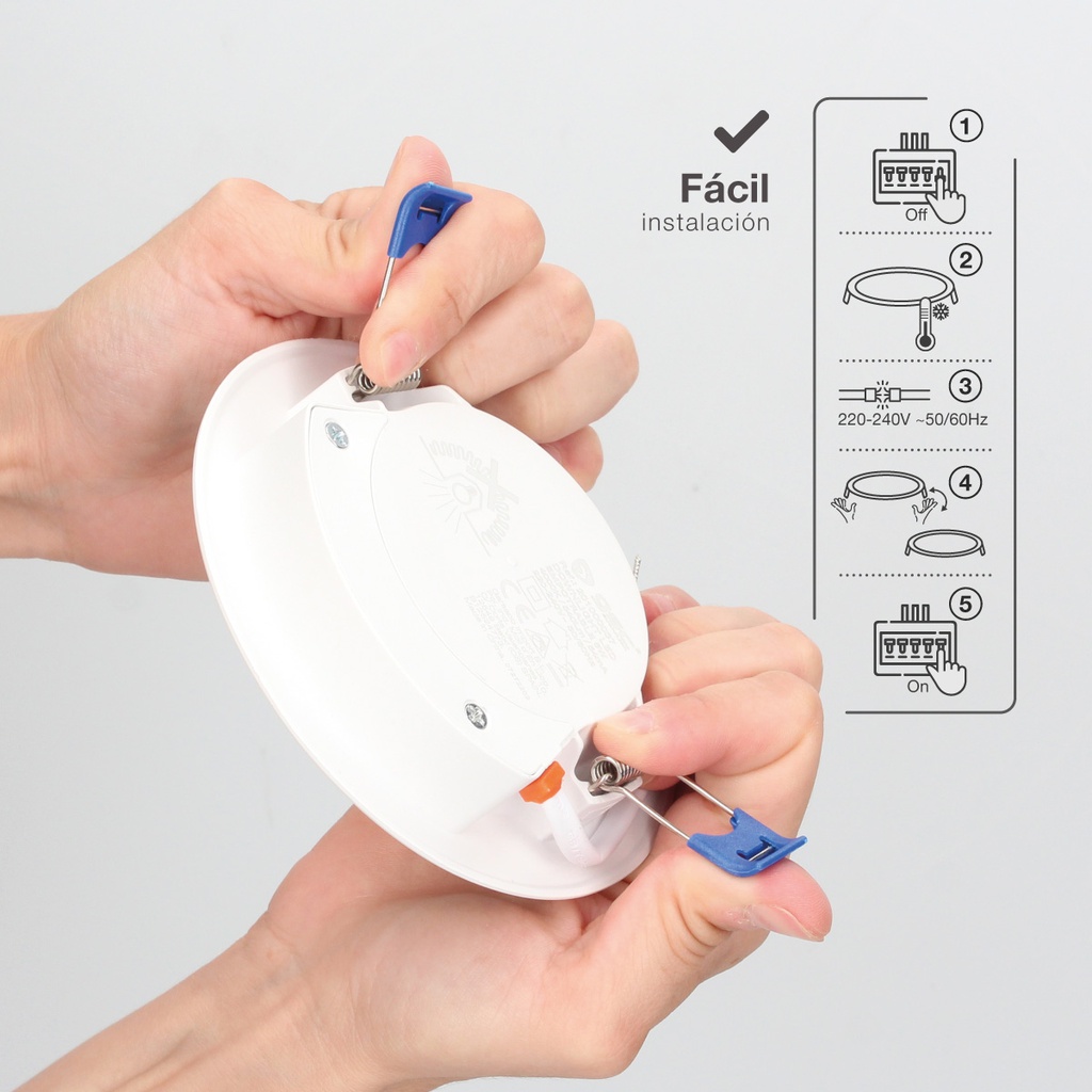 Downlight empotrable LED redondo Belur 6W 4000K Blanco