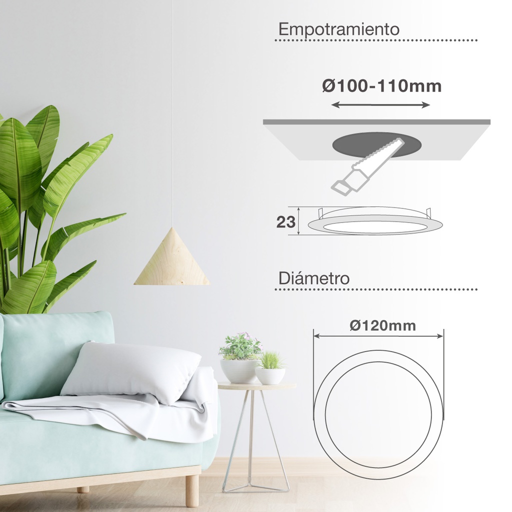 Downlight empotrable LED redondo Belur 6W 4000K Blanco