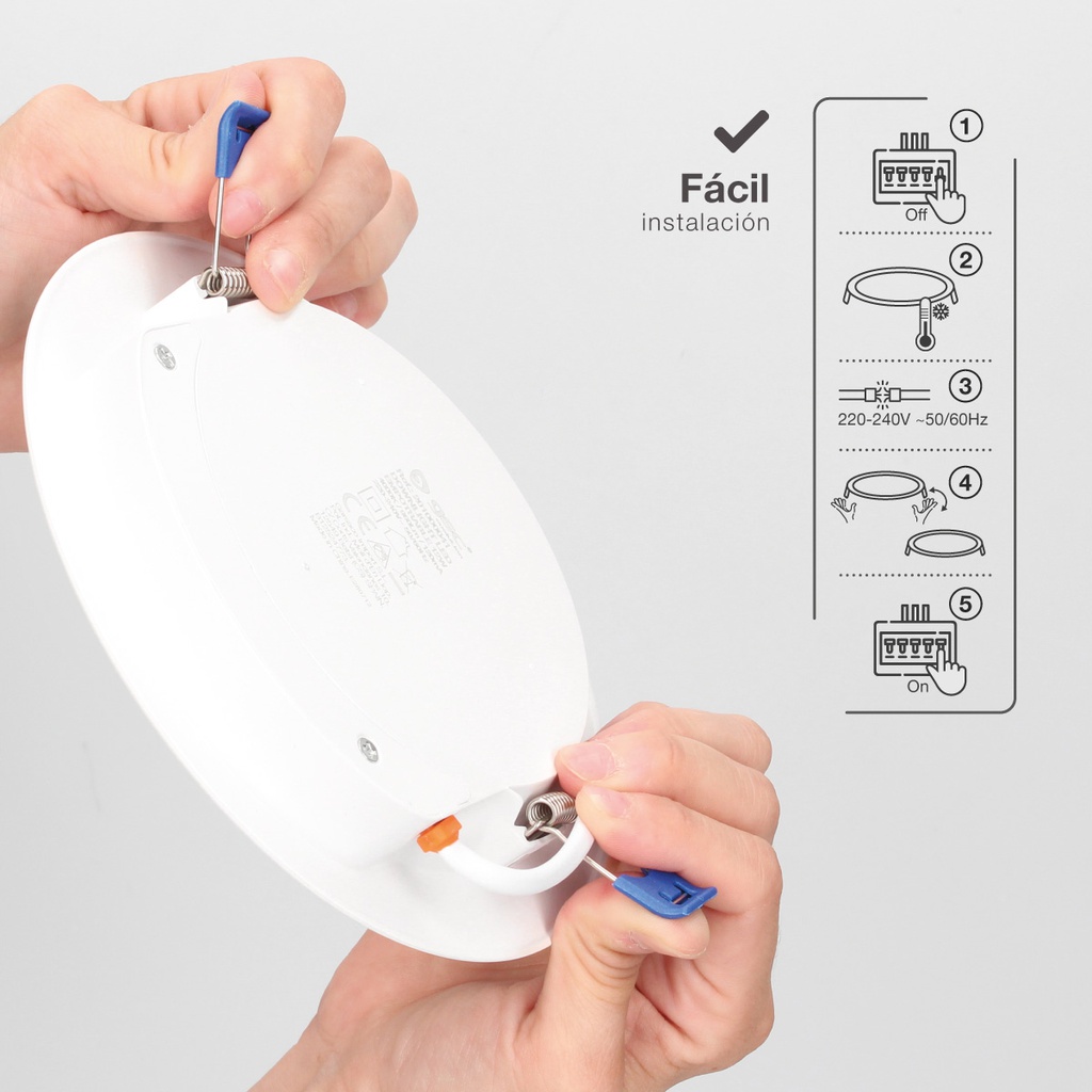 Downlight empotrable LED redondo Belur 12W 4000K Blanco