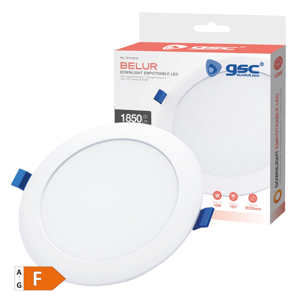 Downlight empotrable LED redondo Belur 18W 3000K Blanco