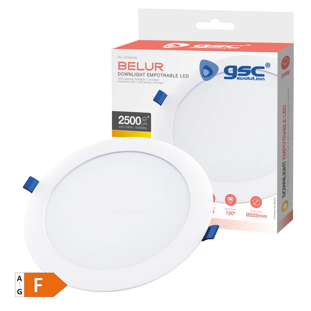 Downlight empotrable LED redondo Belur 24W 4000K Blanco