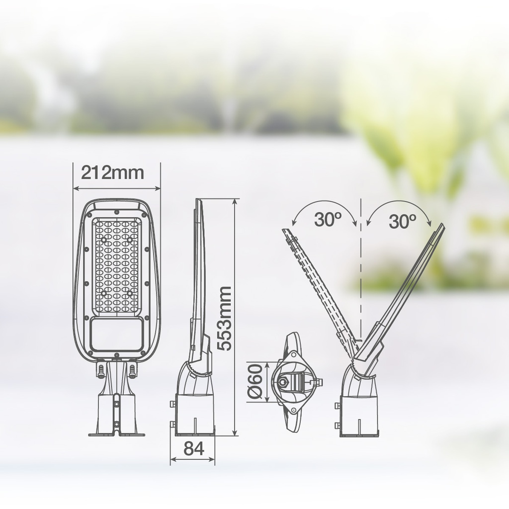 Farola LED Bagura 150W 4000K IP65 - Pro Line