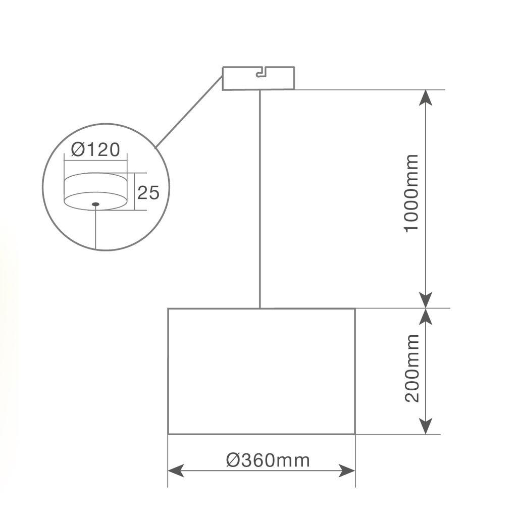 Lámpara de techo colgante Serie Kaliab E27 Ø360mm Gris