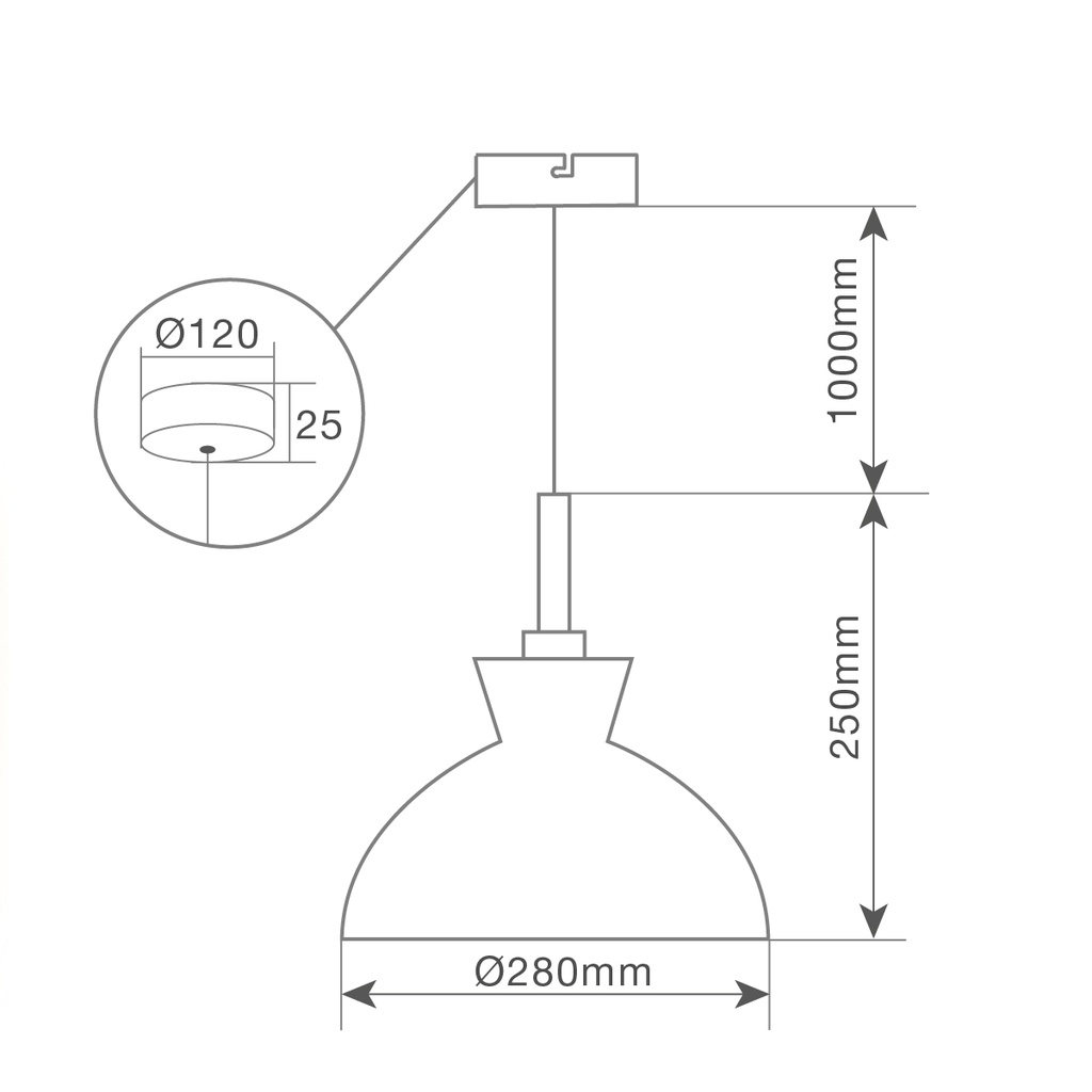 Lámpara de techo colgante Serie Sompara E27 Ø280mm Rosa